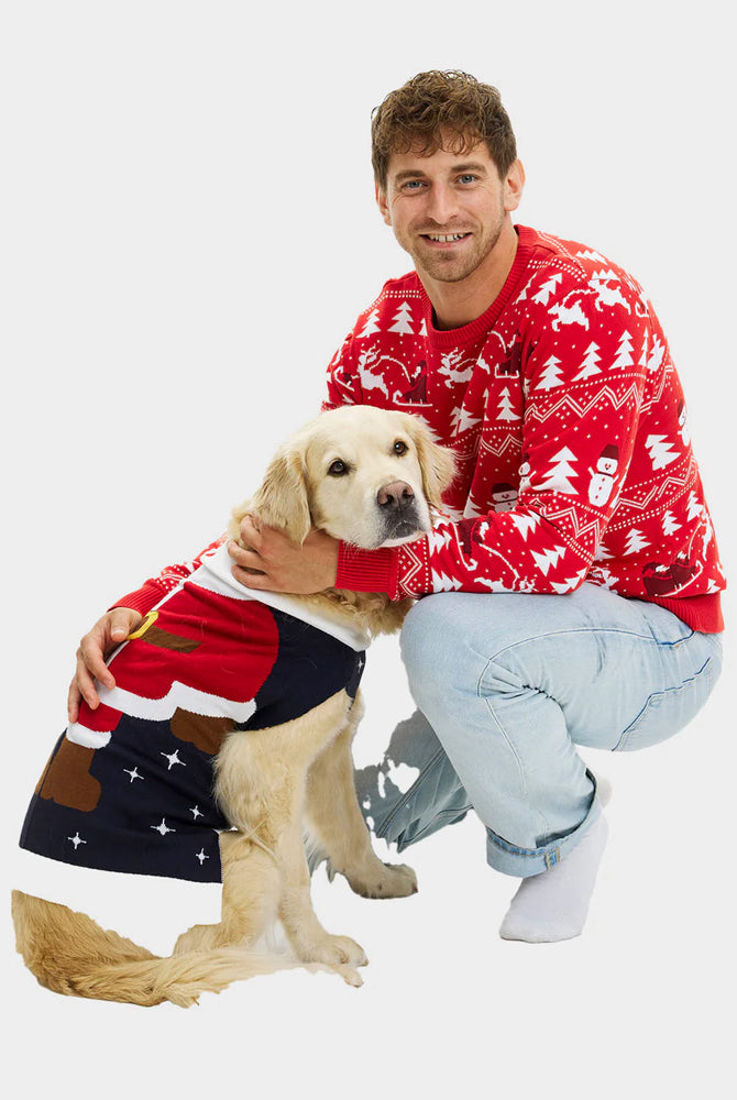 Suéter de Navidad para Perros Traje Santa Hombre