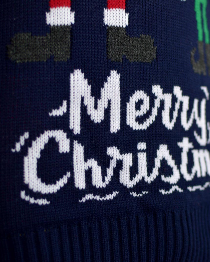 sueter Navideño para Hombre Papá Noel y Elfo Detalle