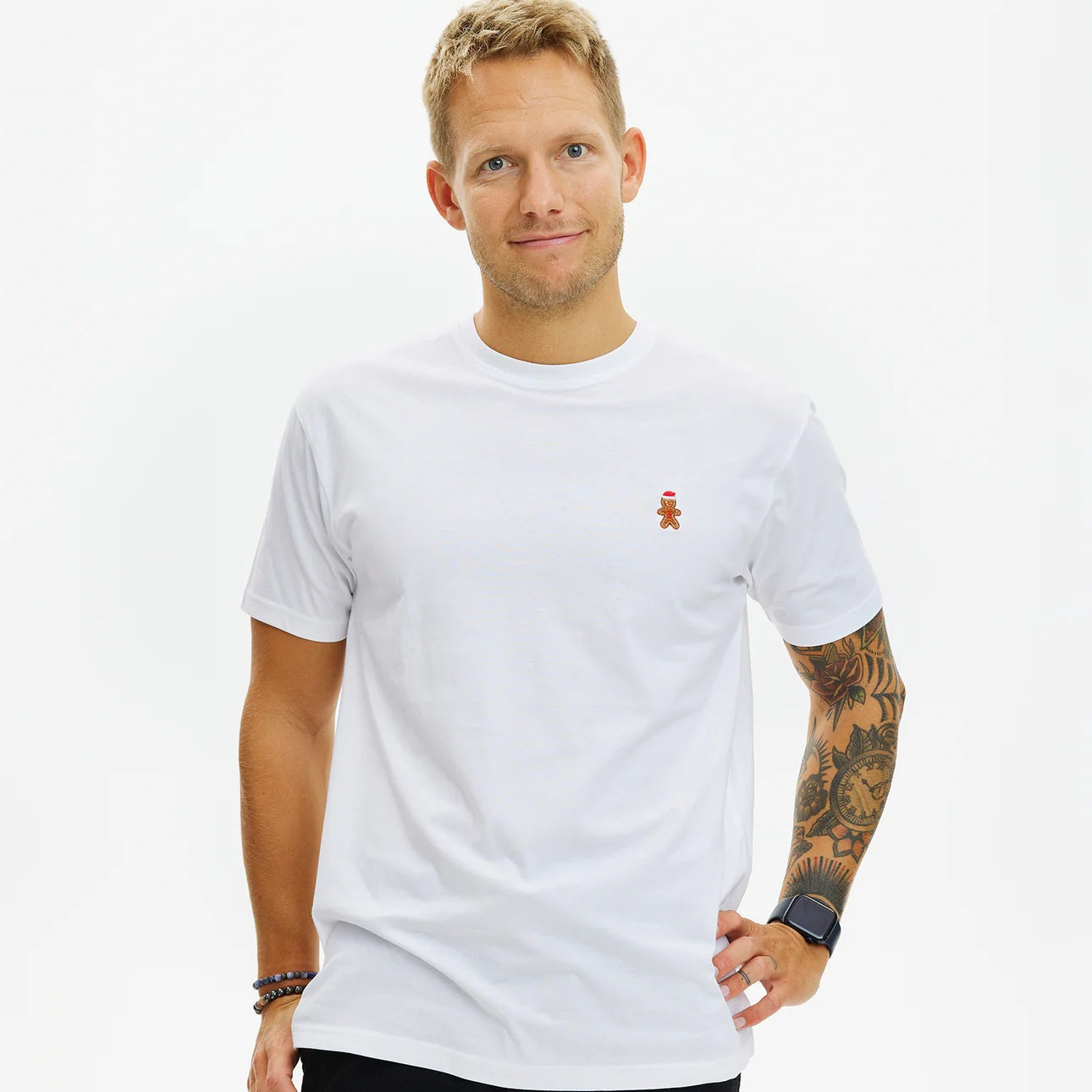 playera de Navidad para Hombre y Mujer Gingercookie Blanca 
