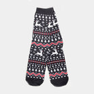 Calcetines Navideñas Unisex Grises Renos y Árboles 