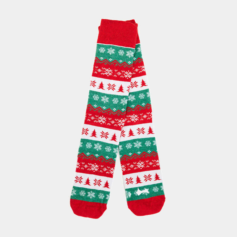 Calcetines Navideñas Unisex Verdes, Rojos y Blancos