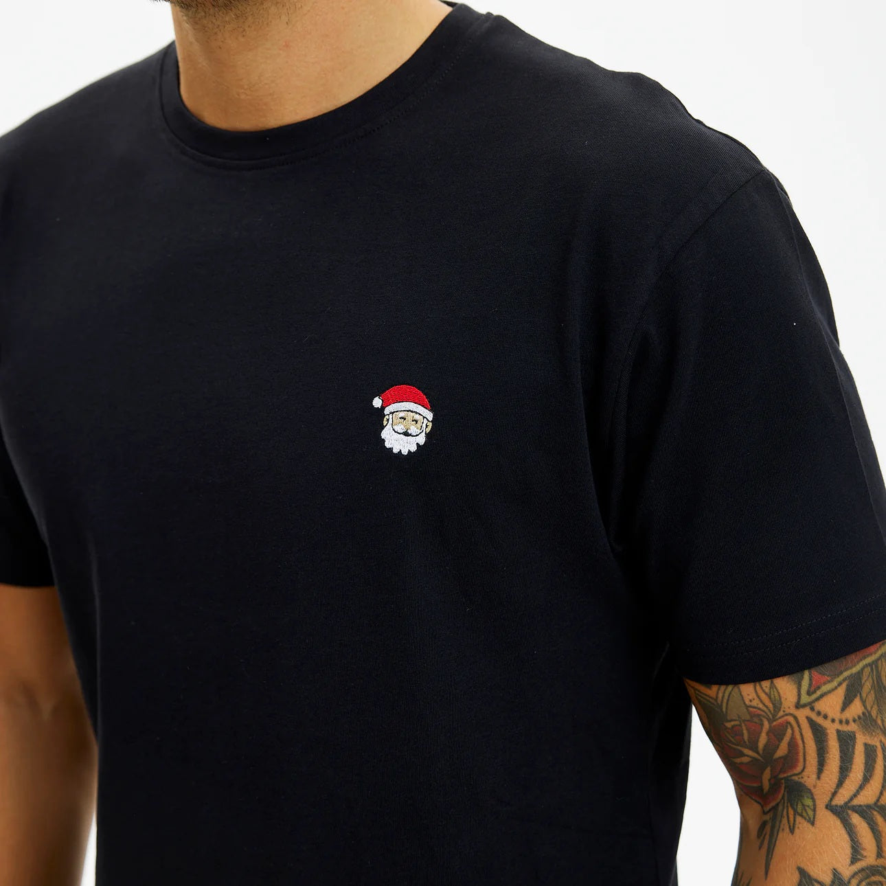 playera de Navidad para Hombre y Mujer Santa Negra 
