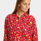 Mujer Pijama Navideña para Adultos Unisex Rojo con Motivos Navideños