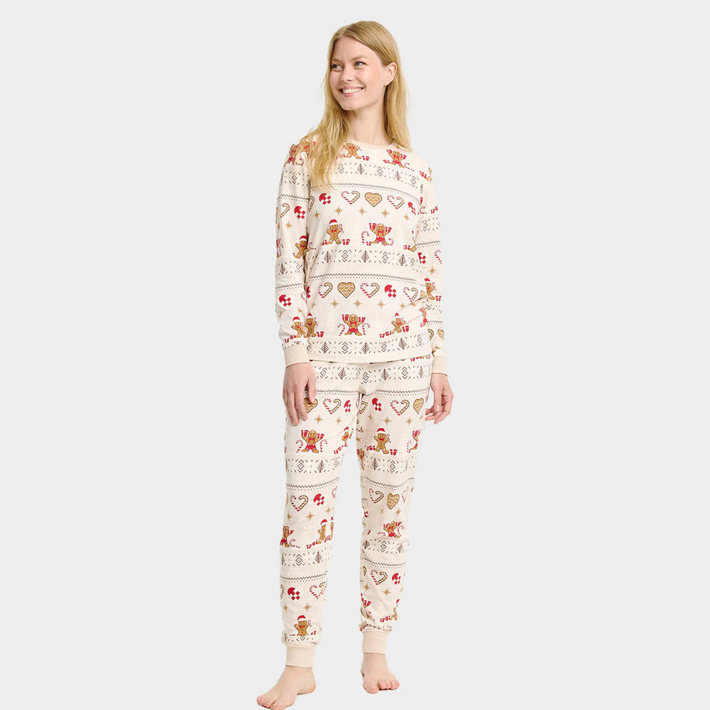 Pijama Navideña para Mujer Unisex Gingercookies Beige
