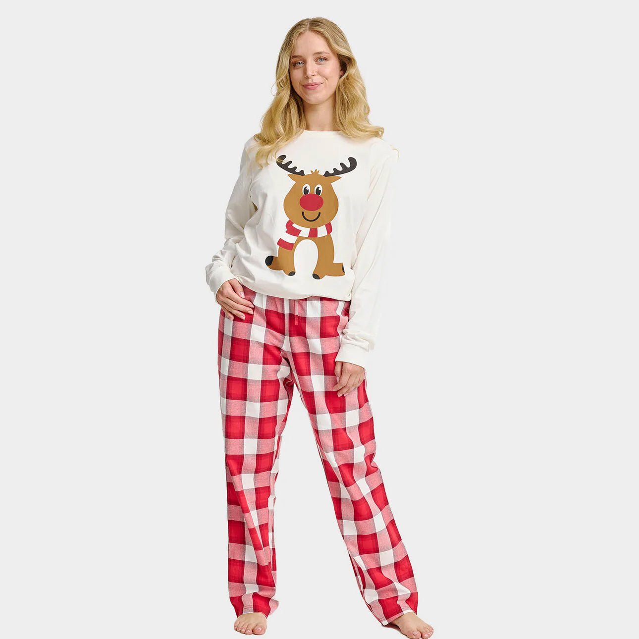 Pijama de Mujer Navideña para Adultos Unisex Reno Simpático