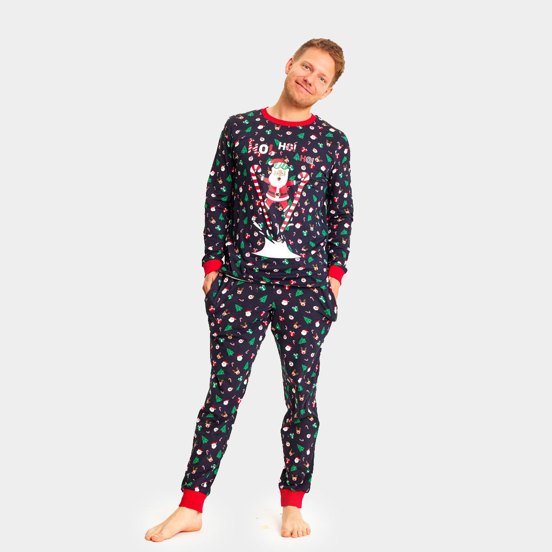 Pijama Navideña Adultos Unisex con Papá Noel Esquiador