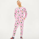 Pijama Navideña Hombre Adultos Unisex Rosa Motivos Navideños
