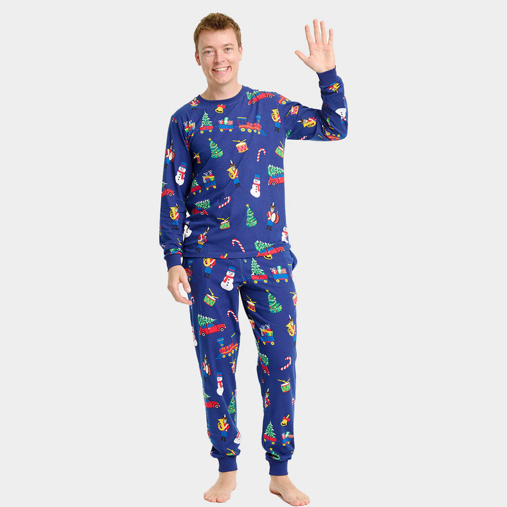 Pijama Navideña para Familia y Hombre Juguetes Navideños
