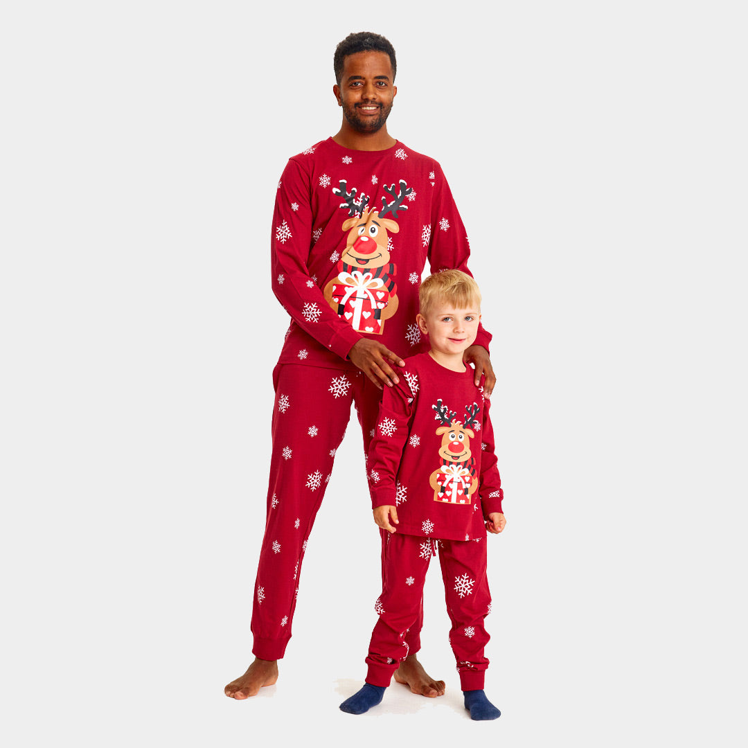 Pijama Navideña para Niños Rojo Reno Rodolfo Hombre