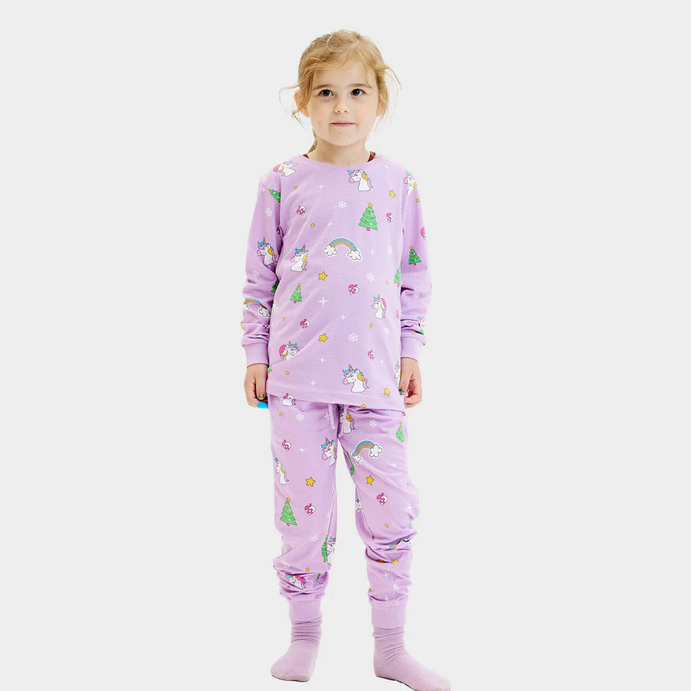 Pijama Navideña para Niños con Unicornios

