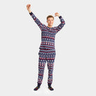 Pijama Navideña Adultos Unisex con Papá Noel, Árboles y Corazones Hombre