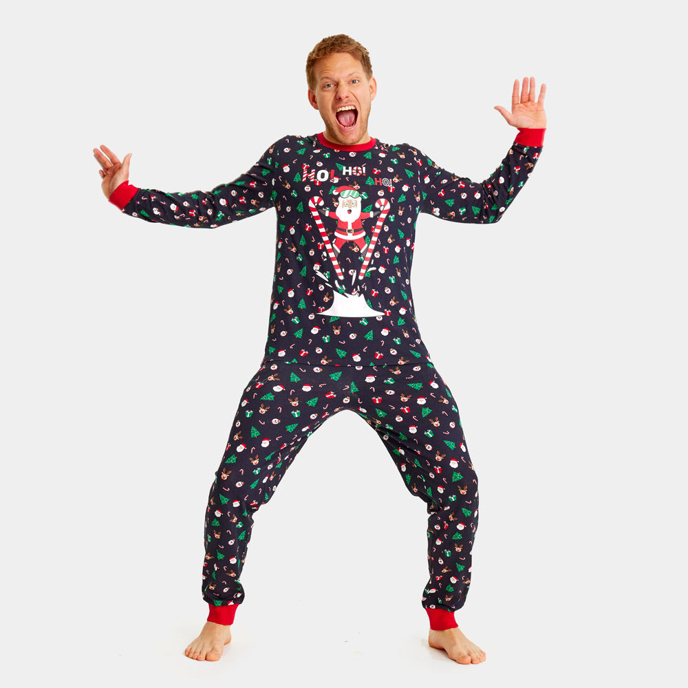 Pijama Navideña hombre con Papá Noel Esquiador 