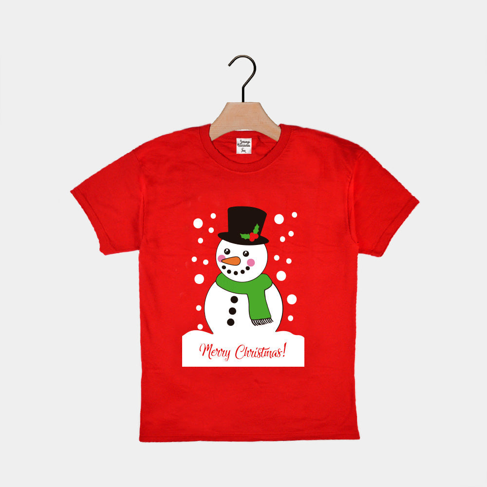 Playera Navideña para Niños Muñeco Nieve