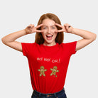 Playera Navideña Mujer Roja Gingerbread