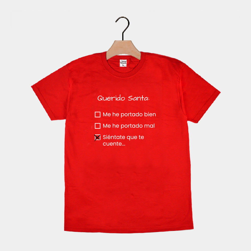 Playera Navideña Hombre Mujer Roja Querido Santa