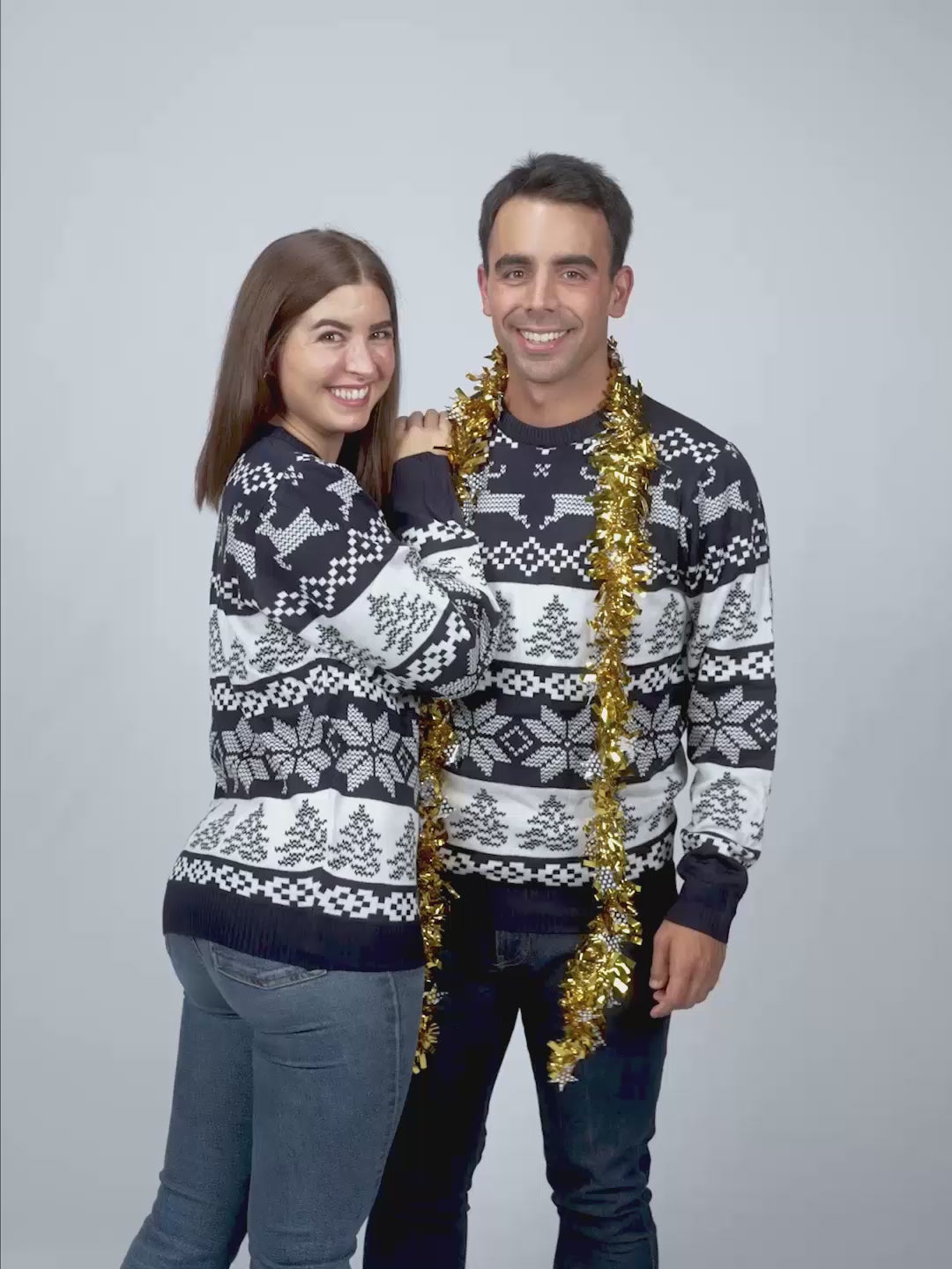 Suéter de Navidad para Mujer y Hombre 
Azul Polo Norte