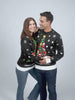 Suéter de Navidad con Luces LED para Mujer y Hombre Negro con Árbol de Navidad
