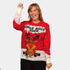 Suéter Navideño Mujer Jingle Bells Suck Rojo
