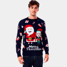 sueter Navideño Papá Noel y Elfo Hombre