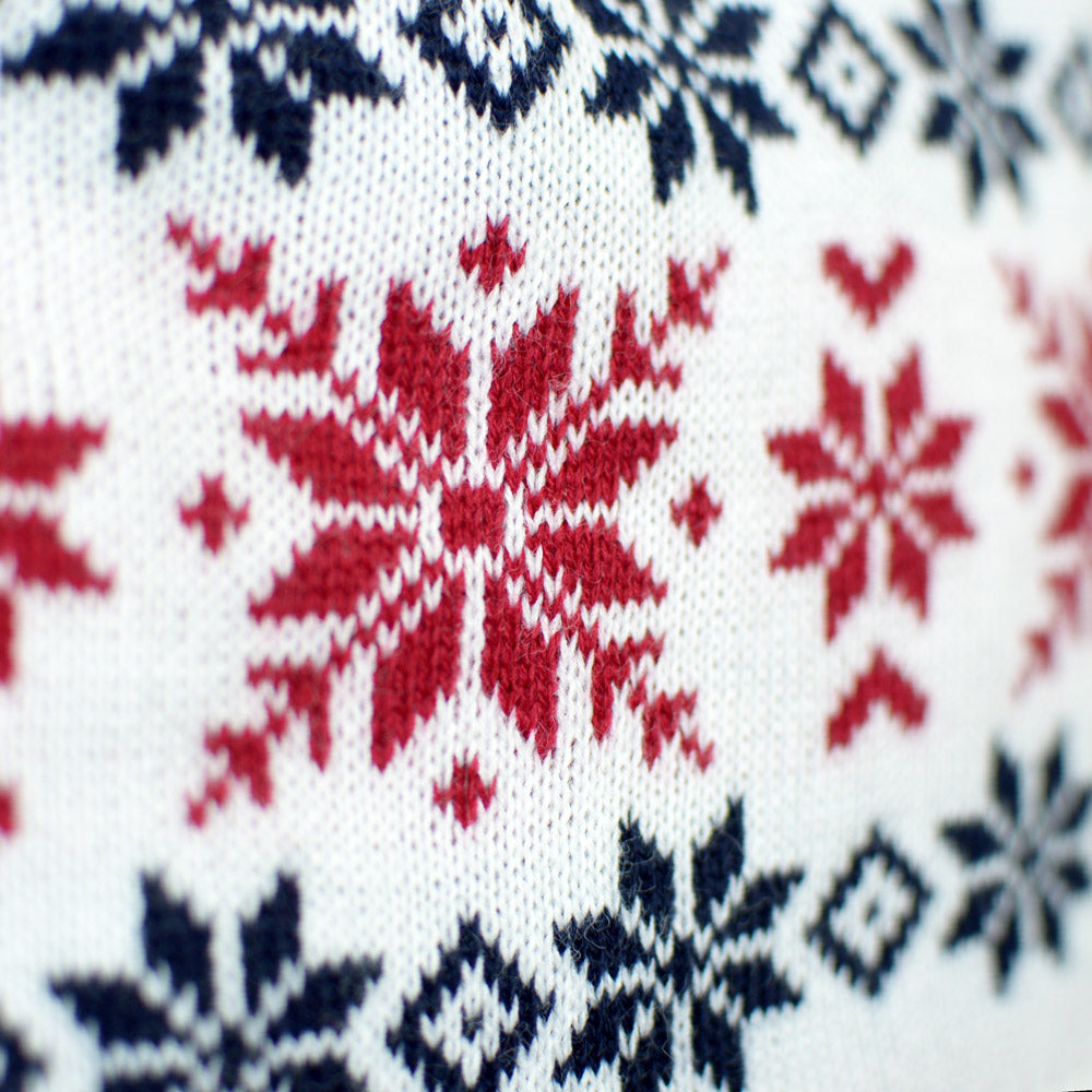 Suéter de Navidad para Familia Santa y Rudolph Sonrientes Detalle Nieve