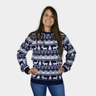 Suéter de Navidad Mujer Cenefas Renos y Árboles