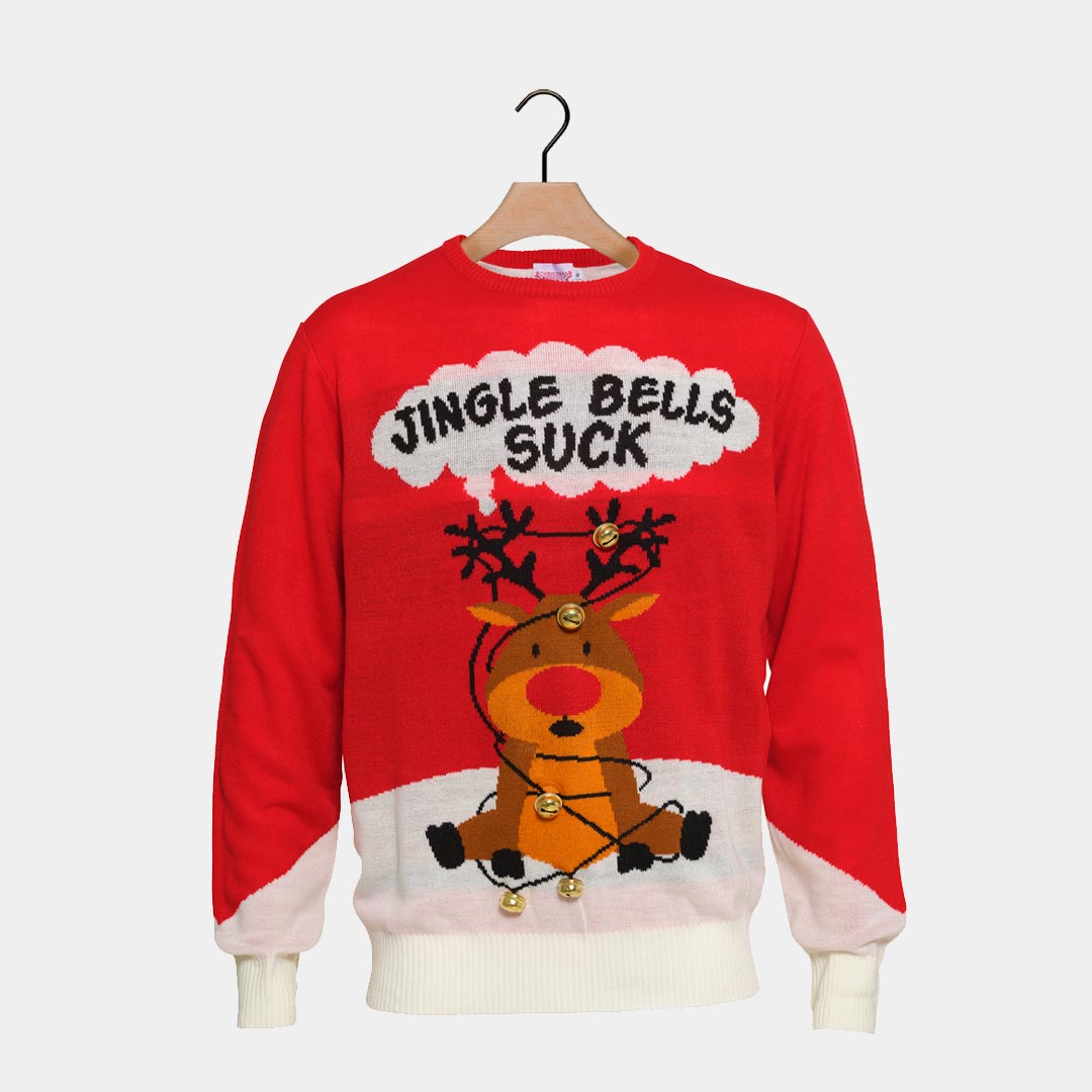 Suéter de Navidad Jingle Bells Suck Rojo