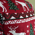 Suéter de Navidad para Hombre Rojo Árboles de Navidad y Renos Detalle