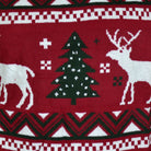 Suéter de Navidad para Hombre Rojo Árboles de Navidad y Renos Detalle Árbol