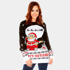 sueter de Navidad Parejas Santa Descargando Mujer