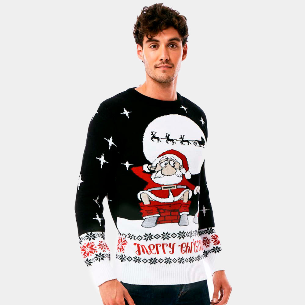 sueter Navideño hombre Santa Descargando