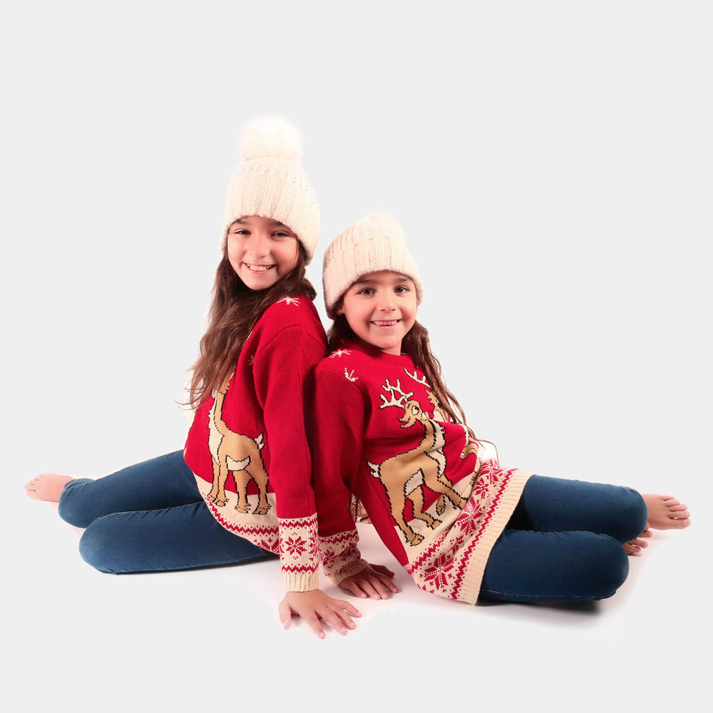 sueter de Navidad para Niña Rojo con Renos Bebé Baby