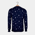 sueter de Navidad Azul Renos para Hombre Árbol de Navidad y Estrella espalda