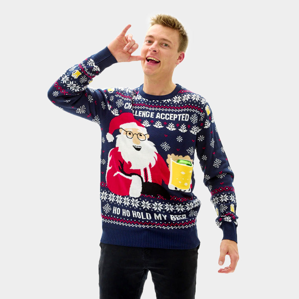 Suéter de Navidad Hombre Beer Pocket 3D