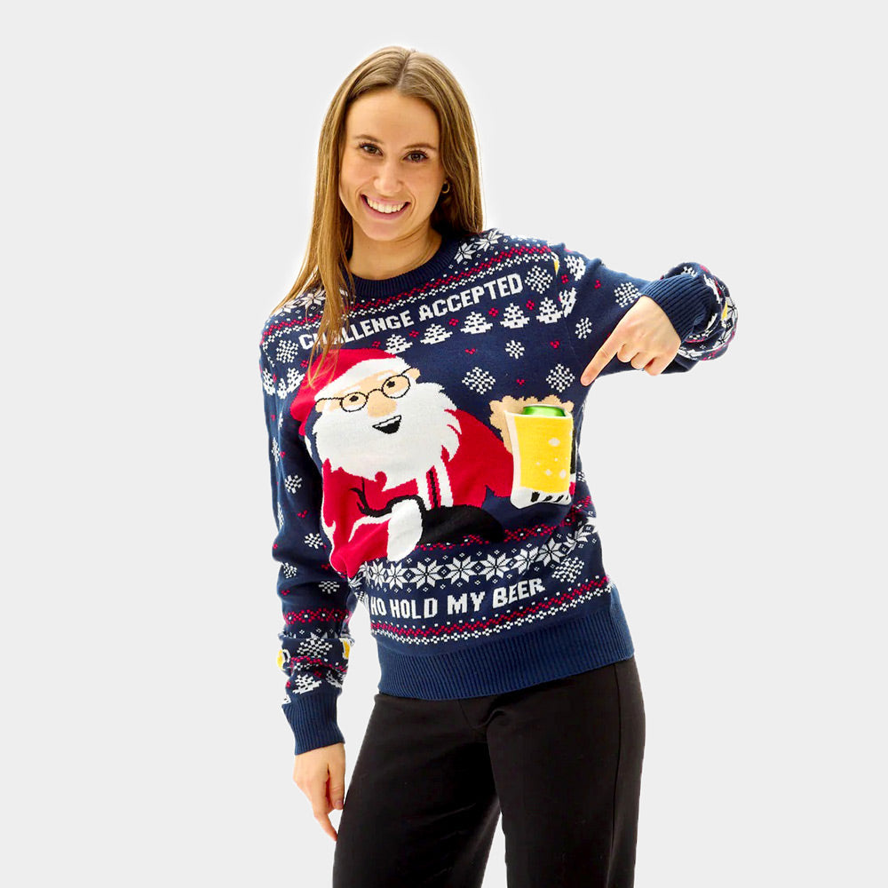 Suéter de Navidad Mujer Beer Pocket 3D
