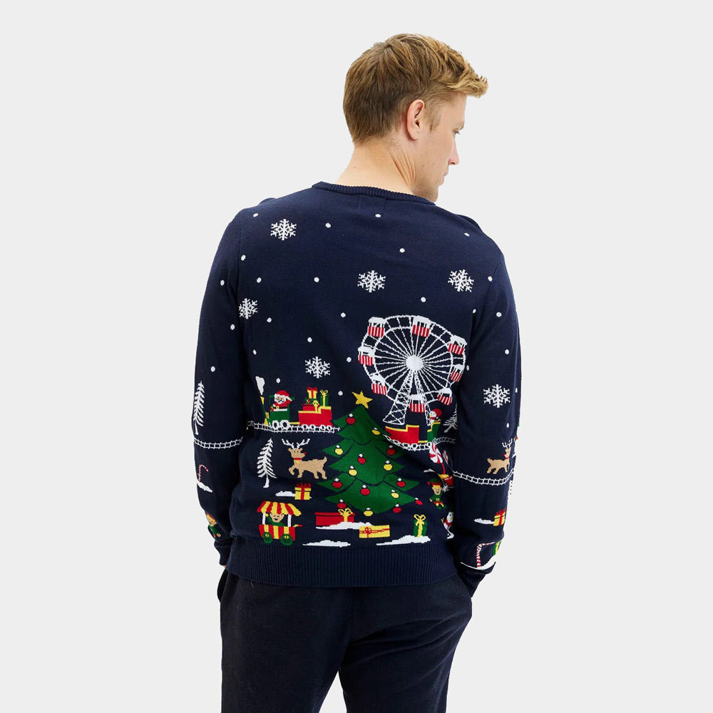 Luces LED Suéter de Navidad para Hombre Feria Navideña