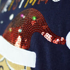 Suéter de Navidad con Luces LED para Familia Azul Ginger Cookie Detalle Gorro