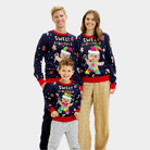 Suéter de Navidad con Luces LED para Familia Azul Ginger Cookie

