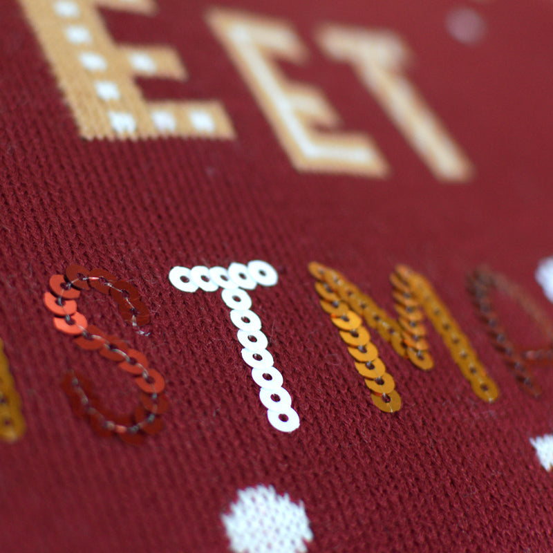 Suéter de Navidad con Luces LED para Familia Rojo Ginger Cookie detalle 1