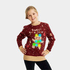 Suéter de Navidad con Luces LED para Familia Rojo Ginger Cookie niña