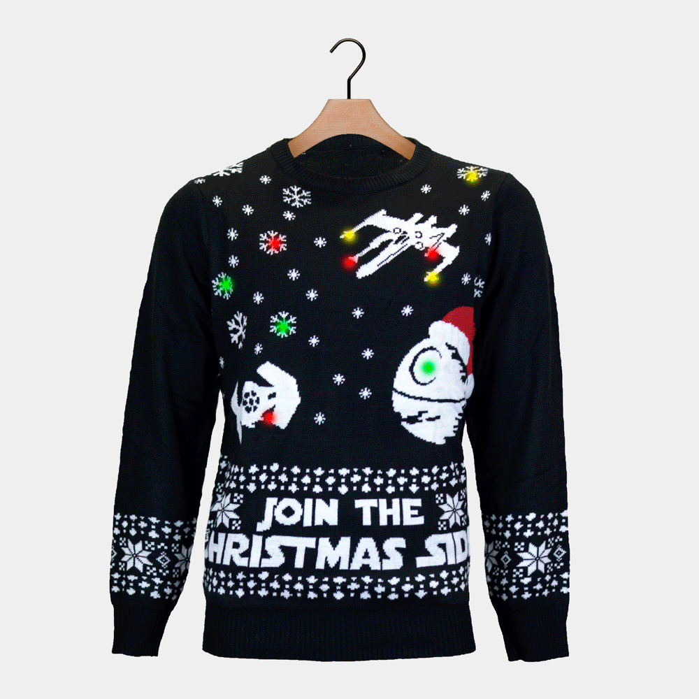 Suéter de Navidad con Luces LED para Hombre Join the Christmas Side