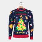 Suéter de Navidad con Luces LED para Mujer Christmas Food