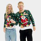 Suéter de Navidad con Luces LED Hombre Mujer Papá Noel hecho un Lío
