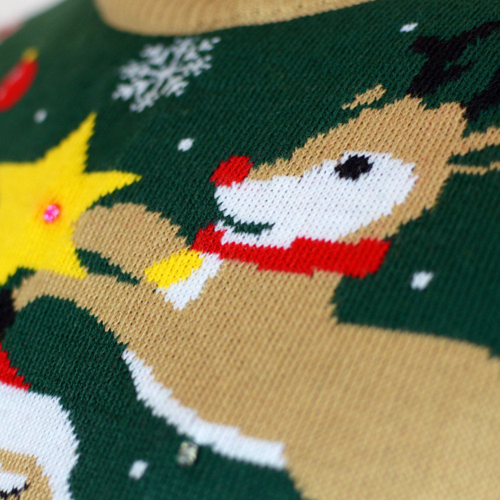 Suéter de Navidad Papá Noel hecho un Lío Luces LED Niña y Niño 
