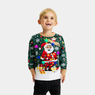 Suéter de Navidad con Luces LED Niño Papá Noel hecho un Lío
