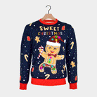 Suéter de Navidad con Luces LED para Familia Azul Ginger Cookie