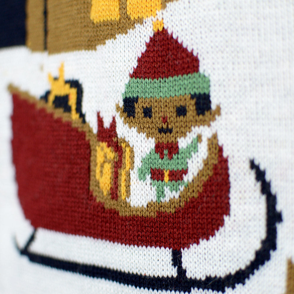 Suéter de Navidad con Luces LED parejas Merry Christmas Azul 
