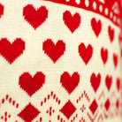 Suéter de Navidad Mujer Rojos Beige Algodón Orgánico Corazones 
