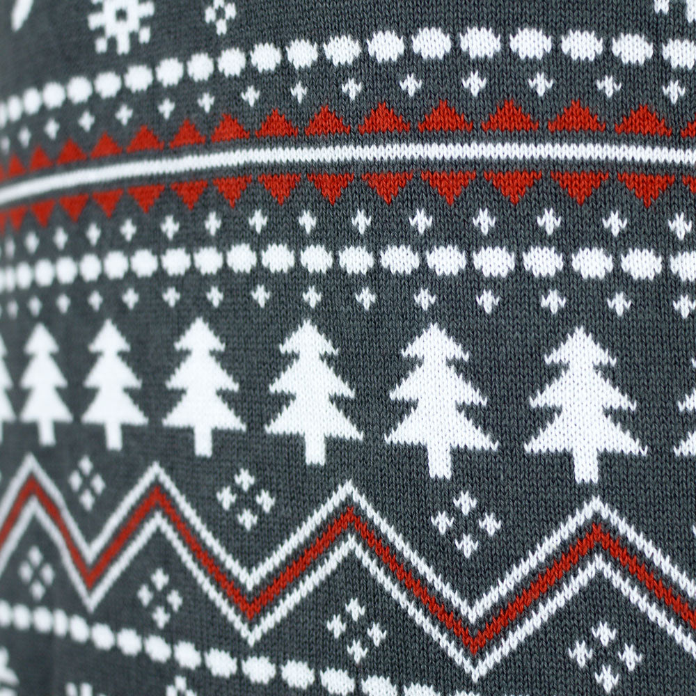 Suéter de Navidad de cuello alto Parejas Gris Algodón Orgánico 
