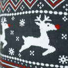 Suéter de Navidad de cuello alto Hombre Gris Algodón Orgánico Renos 
