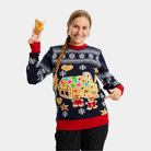 Suéter de Navidad de Luces LED para Familia Casa Gingerbread Mujer